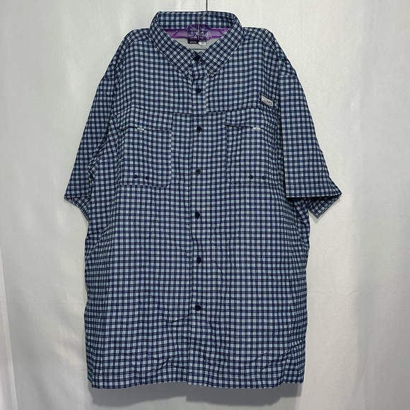 Habit Blue Plaid Button Down Shirt Size 2XL - Picture 1 of 10
